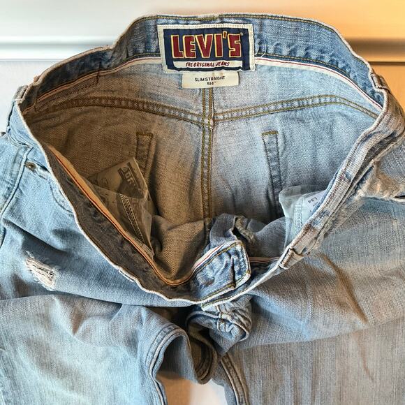 Levi’s The Original Jeans Men’s Waxed Slim Straight Denim 514 size 34 x 34, Blue - Picture 10 of 11